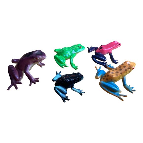 Lot of 5 Frog Plastic Figures 1.5" - Picture 8 of 10